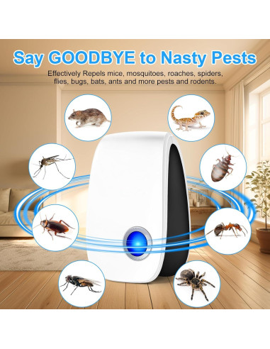 Repelente Ultrasónico Mejorado Bugbeat 2025 - 8 Paquetes