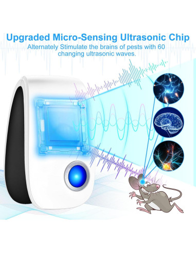 Repelente Ultrasónico Mejorado Bugbeat 2025 - 8 Paquetes