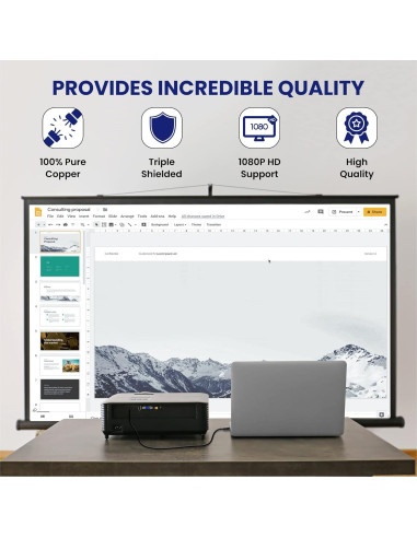 Cable HDMI a VGA Aurum 1.83m Macho a Macho 1080p Negro