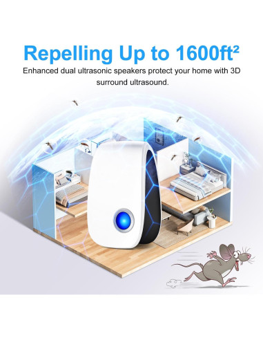 Repelente Ultrasónico Mejorado Bugbeat 2025 - 8 Paquetes