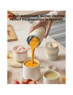 Licuadora Portátil Gofuch 400ml Acero Inoxidable USB-C Blanca 2