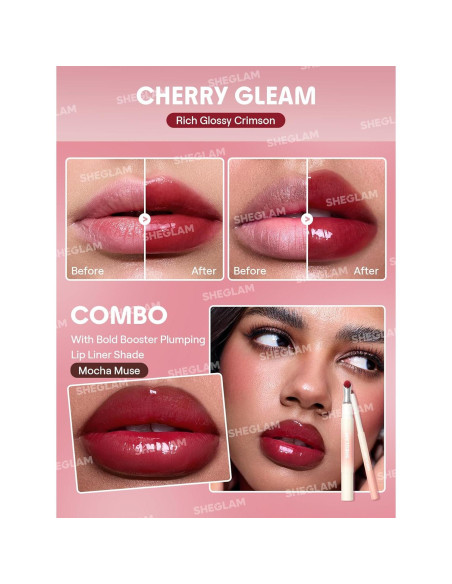 Brillo Labial Hidratante SHEGLAM Cereza Brillante 17.86g