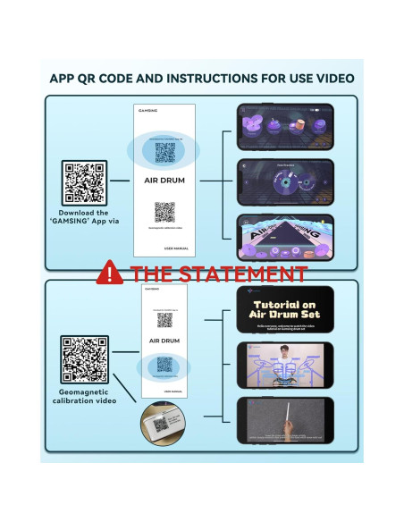 Set de Batería Electrónica Portátil GAMSING GRA20AWHITE - Silenciosa y Práctica