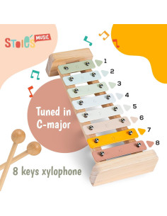 Xilófono de Madera Stoie's 8 Notas Colores para Niños 2