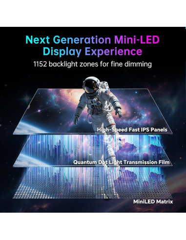 Monitor KTC 27" MiniLED 4K UHD 160Hz Ajustable Blanco M27P6