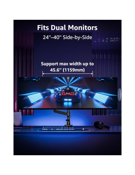 Soporte Doble para Monitores MOUNTUP 49" Curvos Ajustable