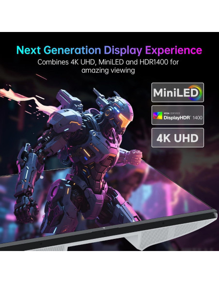 Monitor KTC 27" MiniLED 4K UHD 160Hz Ajustable Blanco M27P6