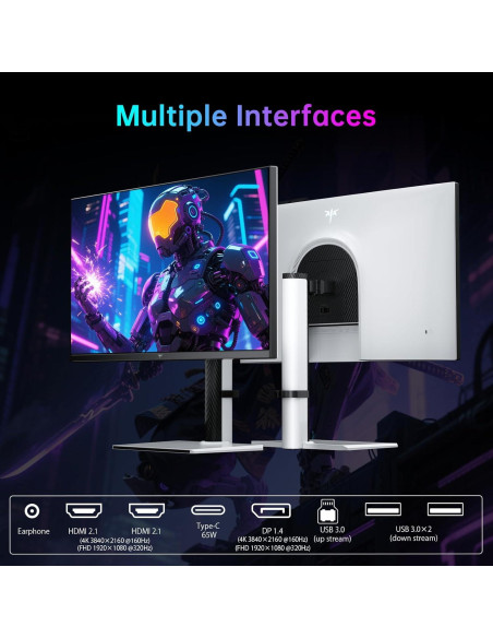 Monitor KTC 27" MiniLED 4K UHD 160Hz Ajustable Blanco M27P6