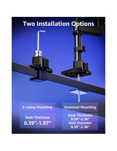 Soporte Doble para Monitores MOUNTUP 49" Curvos Ajustable