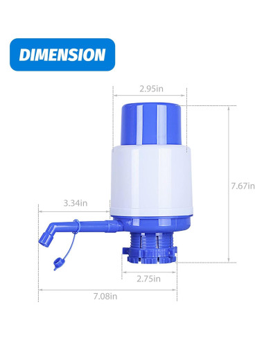 Bomba de Agua Manual DWSFADA para Botella de 19L Azul y Blanco