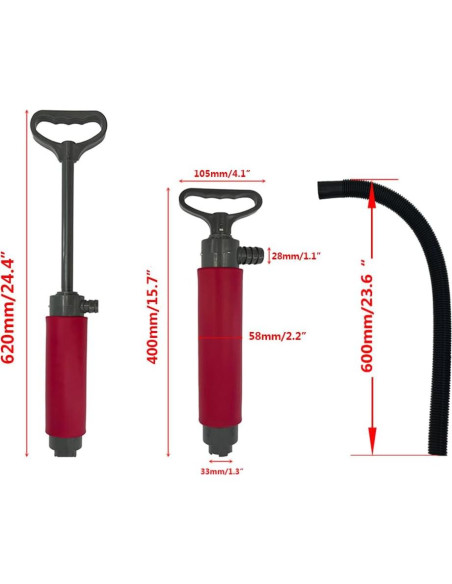 Bomba de Achique Manual ISURE MARINE Roja 39.88 cm para Kayak