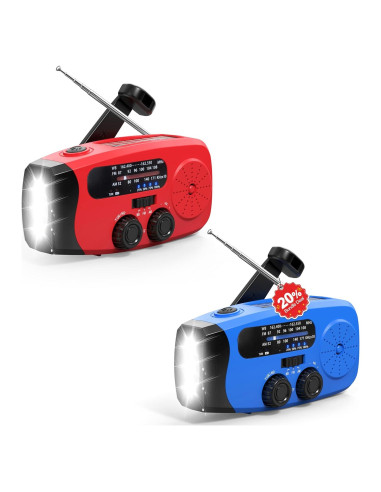 Radio de Emergencia Manivela Emgykit 2000mAh AM/FM NOAA LED SOS