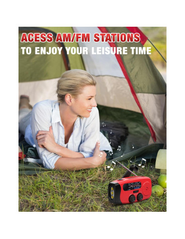 Radio de Emergencia Manivela Emgykit 2000mAh AM/FM NOAA LED SOS
