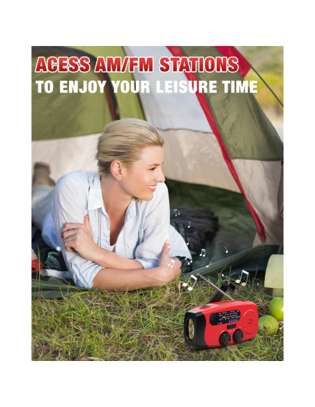 Radio de Emergencia Manivela Emgykit 2000mAh AM/FM NOAA LED SOS