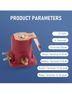 Relé Solenoide Rojo 12V JDMSPEED para Arrancador Ford 2