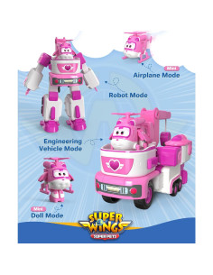 Super Wings Remolque de Rescate Dizzy 17.78 cm + Mini Figura 5.08 cm 2