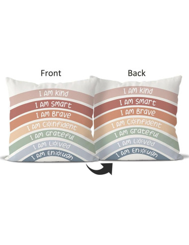 Fundas de Cojín QIYUHOY Arcoíris 45x45 cm con Afirmaciones