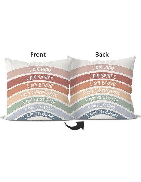 Fundas de Cojín QIYUHOY Arcoíris 45x45 cm con Afirmaciones Fundas de Cojín QIYUHOY Arcoíris 45x45 cm con Afirmaciones