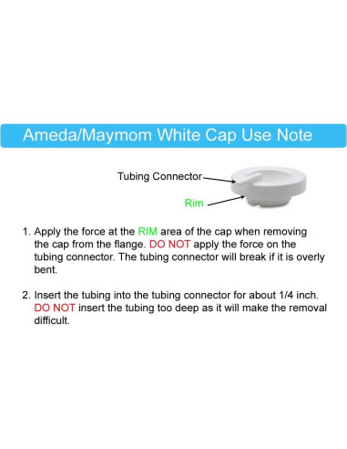 Tapa Adaptadora Blanca Maymom para Bomba Ameda - 4 Unidades