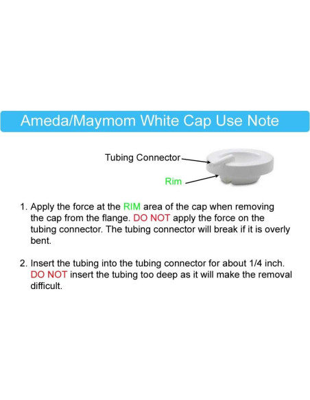 Tapa Adaptadora Blanca Maymom para Bomba Ameda - 4 Unidades
