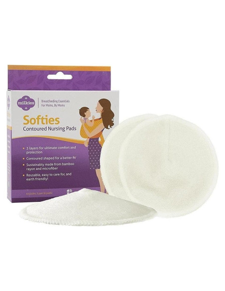 Almohadillas de Lactancia Reutilizables Softies - 6 Piezas