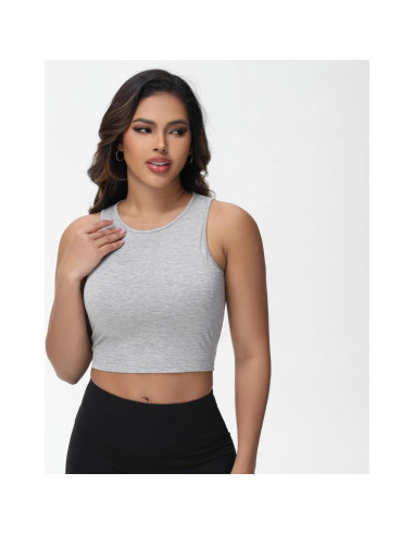 Sujetador de Lactancia Bhome para Mujeres - Top de Tanque Gris Grande