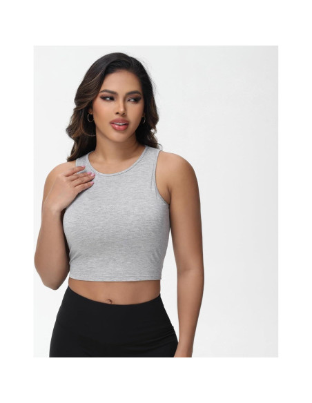 Sujetador de Lactancia Bhome para Mujeres - Top de Tanque Gris Grande