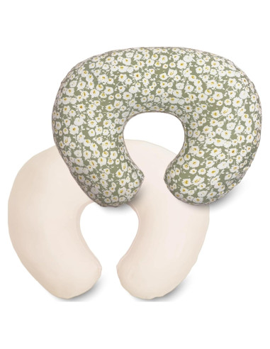2 Fundas de Almohada de Lactancia Boppy Ultra Suaves Beige Floral