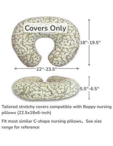 2 Fundas de Almohada de Lactancia Boppy Ultra Suaves Beige Floral