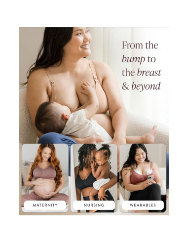 Sostén de Lactancia Sin Costuras Kindred Bravely - Mediano Negro