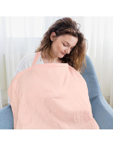 Cubierta de Asiento de Auto Muselina Rosa Bebés 119x91 cm