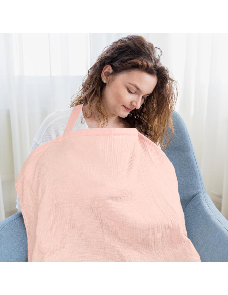 Cubierta de Asiento de Auto Muselina Rosa Bebés 119x91 cm