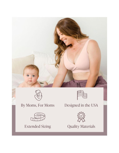 Sostén de Lactancia Ajustable Kindred Bravely Rosa Suave