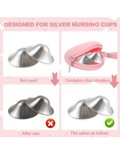 Funda de Silicona para Copas de Lactancia Plateadas 16-28mm 2