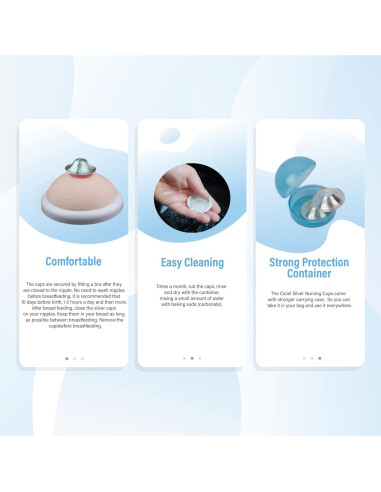 Copas de Lactancia de Plata 925 Ciciel - Protector de Pezón