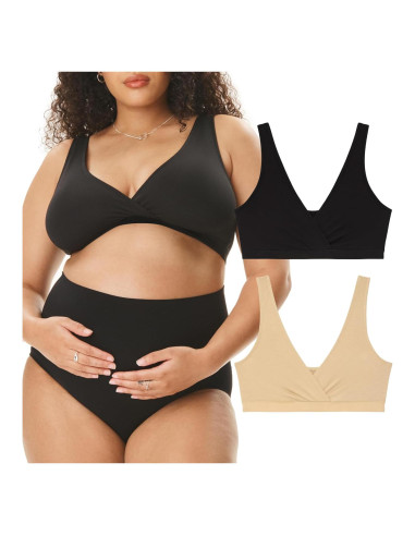 Sostenes de Maternidad Motherhood Maternity Algodón Spandex 2 Pzas