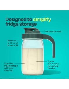 Jarra de vidrio para leche materna Willow 946 ml + 100 bolsas 240 ml 2