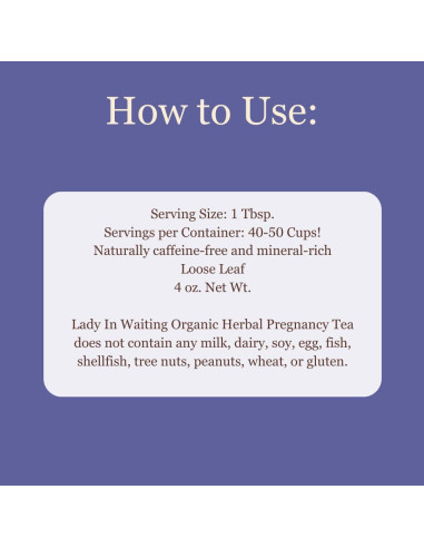 Té de Embarazo Lady in Waiting Birth Song Botanicals 40 Porciones