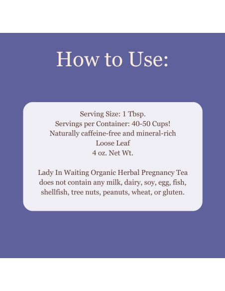 Té de Embarazo Lady in Waiting Birth Song Botanicals 40 Porciones