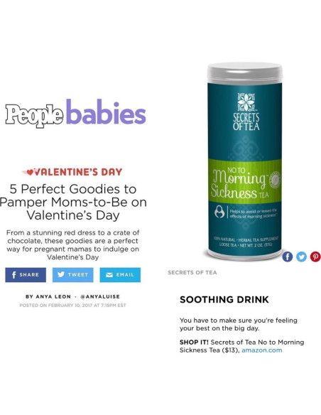 Té para Náuseas del Embarazo Secretos del Té - Jengibre Limón - 20 Bolsitas