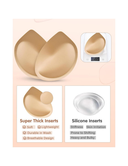 Insertos Gruesos para Sujetador KSang - Aumentadores B/C, 2 Pares