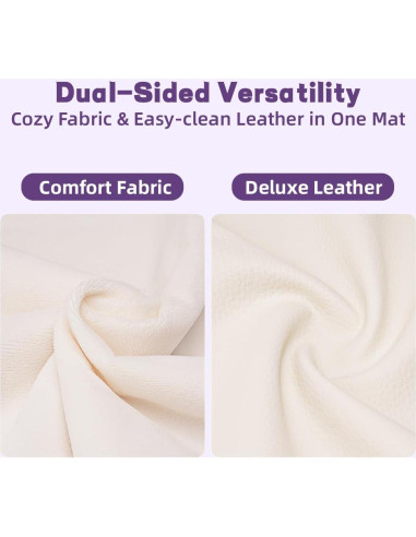 Alfombra de Juego Acolchada 127x127 cm Franela PU Beige