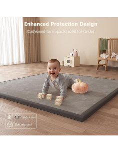 Alfombra de Juego para Bebés Floisdace 127x127 cm Antideslizante 2