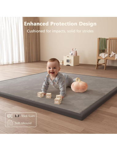 Alfombra de Juego para Bebés Floisdace 127x127 cm Antideslizante
