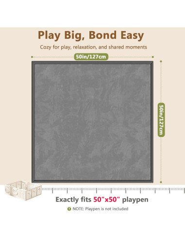 Alfombra de Juego para Bebés Floisdace 127x127 cm Antideslizante