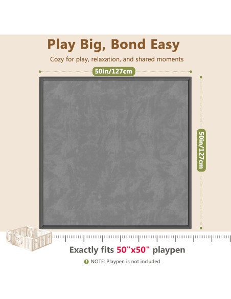 Alfombra de Juego para Bebés Floisdace 127x127 cm Antideslizante