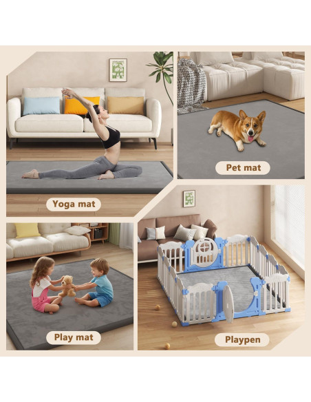 Alfombra de Juego para Bebés Floisdace 127x127 cm Antideslizante