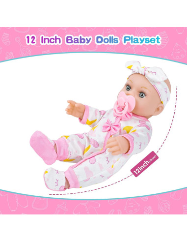 Cuna de Muñeca BDDOLL 30 cm con Accesorios Incluidos