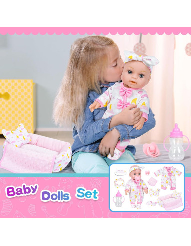 Cuna de Muñeca BDDOLL 30 cm con Accesorios Incluidos