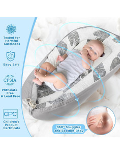 Cojín para Bebés BBWOO Algodón Suave 0-24 Meses Portátil 2